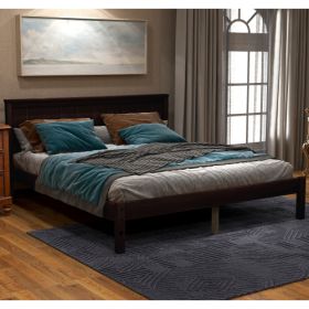 Platform Bed Frame With Headboard, Wood Slat Support, No Box Spring Needed, Full, Espresso (Option: Espresso)