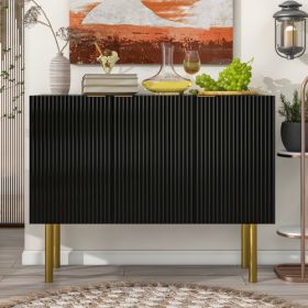 Modern, Simple, Luxurious Style Sideboards, Particleboard And MDF Board Cabinets (Color: black)