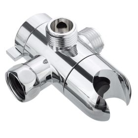 3-Way Shower Diverter Valve Mount G1/2 Handheld Shower Arm Diverter Splitter Polished Chrome Bathroom Shower System Replacement Part Attachment (Option: as picture)