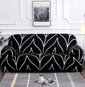 Elastic Universal Sofa Cover (Option: Black-235 300cm)