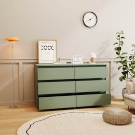 Green Large 6-drawer Cabinet Dressing Table (Color: Green)