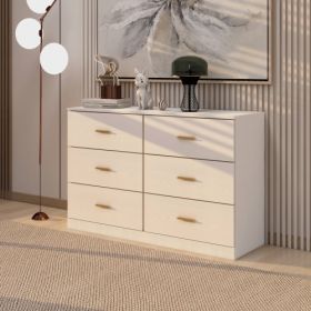 Modern White 6-drawer Bedroom Dressing Table (Option: Antique white)