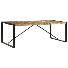 vidaXL Dining Table 220x100x75 cm Solid Reclaimed Wood (Option: as picture)