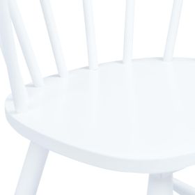 vidaXL Dining Chairs 2 pcs White Solid Rubber Wood (Option: as picture)