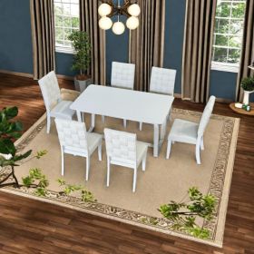 6 Chairs And A Table (Option: Dining room furniture set)