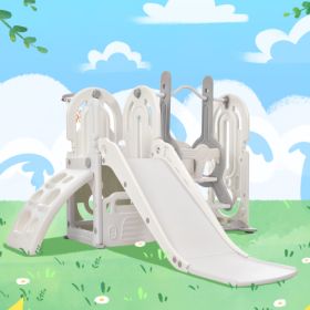 Toddler Slide And Swing Set 5 In 1 (Option: Gray)