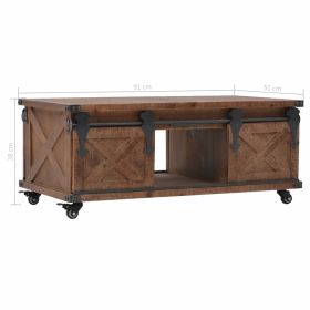 vidaXL Coffee Table Solid Fir Wood 91x51x38 cm Brown (Option: as picture)