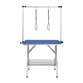 VEVOR Pet Grooming Table Two Arms With Clamp, 36''x24'' Dog Grooming Station, Foldable Pets Grooming Stand For Medium And Small Dogs, Free No Sit (Option: 1060x616x1701 mm)