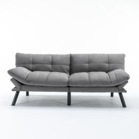 Light Grey Convertible Folding Modern Sofa Bed (Color: LIGHT GREY)