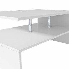 vidaXL Coffee Table Engineered Wood 35.4"x23.2"x16.5" White (Option: as picture)