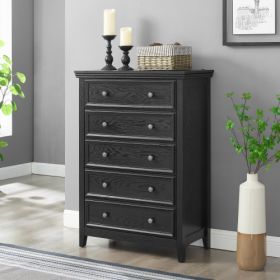 Fiberboard 5-drawer Vanity (Color: black)