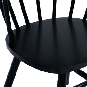 vidaXL Dining Chairs 2 pcs Black Solid Rubber Wood (Option: as picture)