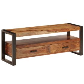 vidaXL TV Stand 47.2"x13.8"x17.7" Solid Wood Sheesham (Option: as picture)