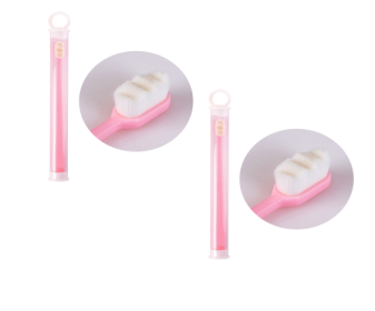 Ultra-fine Toothbrush Super Soft Bristle Deep Cleaning Brush Portable For Oral Care Tools Teeth Care Oral Cleaning Travel (Option: Wavy pink 2pcs)