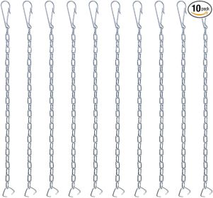 10 Pcs Toilet Handle Chain, Universal Toilet Stopper Flapper Chain Replacement Kit, Stainless Steel Toilet Flush Flapper Arm Lift Chain For Most (Option: silvery)