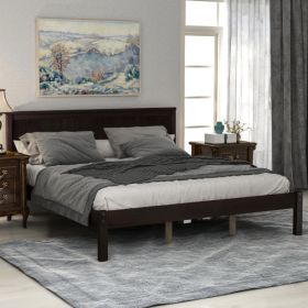 Platform Bed Frame With Headboard, Wood Slat Support, No Box Spring Needed, Queen,Espresso (Option: Espresso)