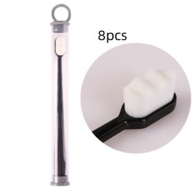 Ultra-fine Toothbrush Super Soft Bristle Deep Cleaning Brush Portable For Oral Care Tools Teeth Care Oral Cleaning Travel (Option: 8pcs Wavy black white)