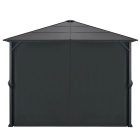 vidaXL Gazebo with Curtain Aluminium 3x3 m Black (Option: as picture)