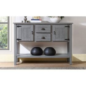 48-inch Solid Wood Sideboard Console Table (Option: Antique gray)