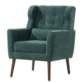 Contemporary Upholstered Chairs Comfortable Upholstered Lounge Chair (Option: Blackgreen)