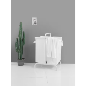 2-tier Laundry Basket 110 Litre Large Oxford Laundry Basket Sorter (Color: White)