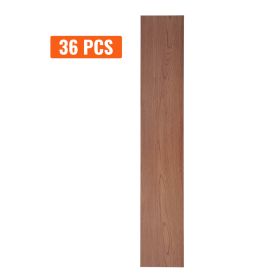 VEVOR Self Adhesive Vinyl Floor Tiles 36 X 6 Inch, 36 Tiles 2.5mm Thick Peel & Stick, Deep Brown Wood Grain DIY Flooring For Kitchen, Dining Room (Option: 36pcs)