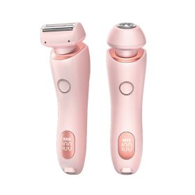 2 In 1 Hair Removal Epilator USB Rechargeable Trimmer Women Body Razor Face Leg Armpit Bikini Hand Pubic Shaver Hair Remover (Option: Pink-USB)