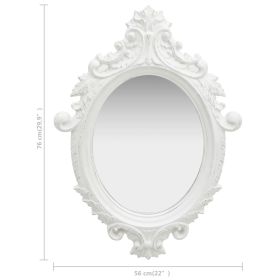 vidaXL Wall Mirror Castle Style 56x76 cm White (Option: as picture)