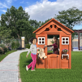 Wooden Children's Playhouse (Option: golden)