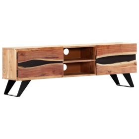 vidaXL TV Stand 55.1"x11.8"x17.7" Solid Wood Acacia (Option: as picture)