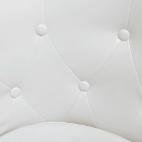 vidaXL Tub Chair with Footstool White Faux Leather (Option: as picture)