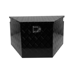 33 Inch Heavy Duty Diamond Plate Aluminum Trailer Tongue Box Pickup Truck Tool Box Storage Organizer With Weather Resistant Seal, Lock   Keys   B (Color: black)