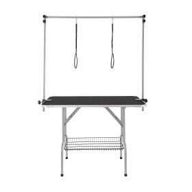 VEVOR Pet Grooming Table Two Arms With Clamp, 46'' Dog Grooming Station, Foldable Pets Grooming Stand For Medium And Small Dogs, Free No Sit Haun (Option: 1300x617x1818 mm)