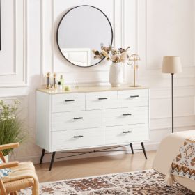 7-drawer Bedroom Dressing Table (Option: White Light Oak)