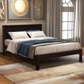 Platform Bed Frame With Headboard, Wood Slat Support, No Box Spring Needed,Twin, Espresso (Option: Espresso)