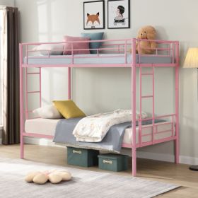 METAL BUNK BED Twin Over Twin (Color: pink)