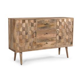 3 Drawers 2 Doors Sideboard -KD Feet (Option: Wood color)