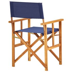 vidaXL Director's Chairs 2 pcs Solid Acacia Wood Blue (Option: as picture)