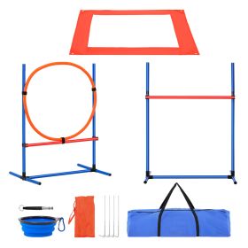 VEVOR Dog Agility Training Equipment 4 PCS Set With Hurdles Jum-p Ring Pause Box (Option: HC ZAGO6)