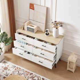 6-drawer Bedroom Dressing Table (Option: White Light Oak)