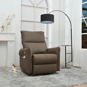 Electric Gliding Recliner Sofa With USB Port (Color: Brown)