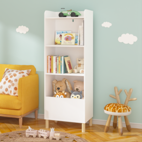 Kids 4-Tier Bookcase (Color: White)