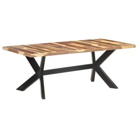 vidaXL Dining Table 78.7"x39.4"x29.5" Solid Wood with Honey Finish (Option: as picture)